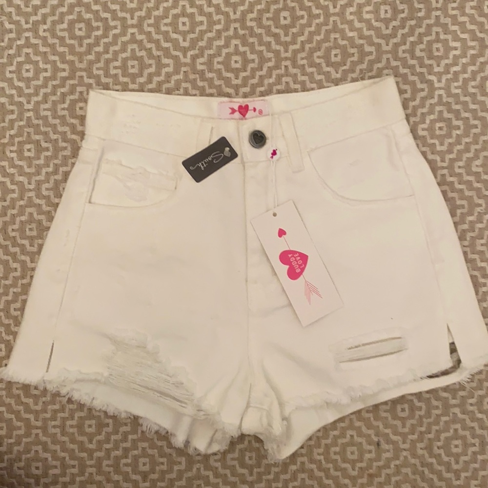 Revolve Buddy Love White Denim Shorts- Size 24